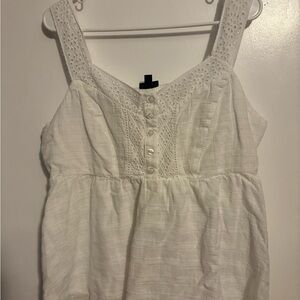 Torrid White Eyelet Tank Top